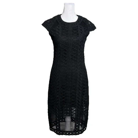 Jonathan Simkhai Cap Sleeve Tread-Lace Dress - Picture 2 of 14